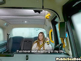 Glasses sweetheart doggystyled by driver