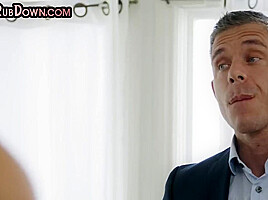 Cute stepdaughters tribbing her stepdad in 3some