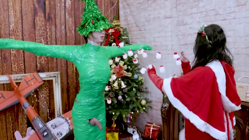 Crystal S And Abby Kitty In Ab077 Mistress Mummy Christmas Tree Pocket Cup Squeeze Zentai 水晶女王的木乃伊圣诞树飞机杯榨精-紧身衣